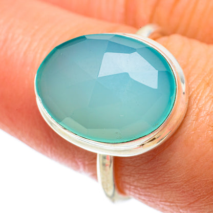 Aqua Chalcedony Rings handcrafted by Ana Silver Co - RING63737