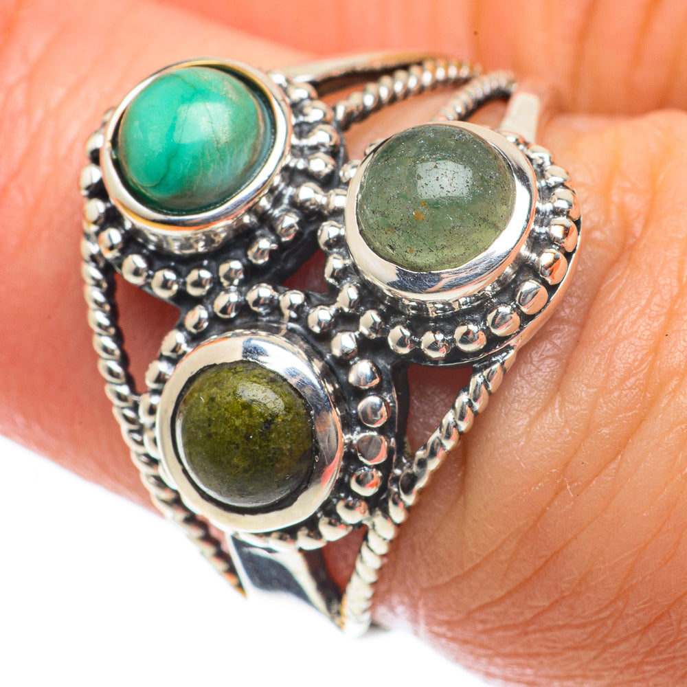 Green Tourmaline Rings handcrafted by Ana Silver Co - RING63741