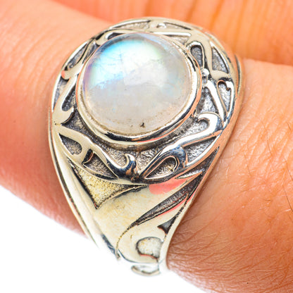 Rainbow Moonstone Rings handcrafted by Ana Silver Co - RING63752