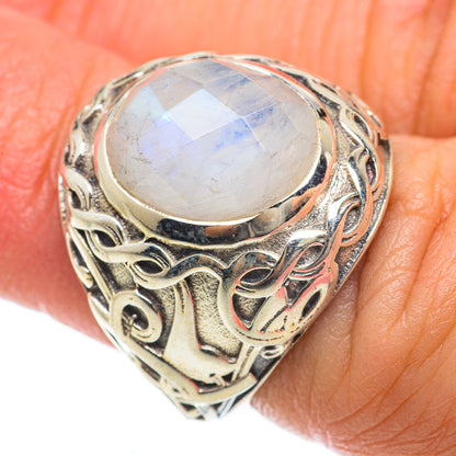Rainbow Moonstone Rings handcrafted by Ana Silver Co - RING63770