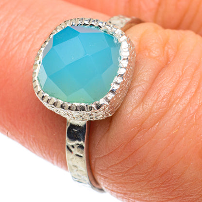 Aqua Chalcedony Rings handcrafted by Ana Silver Co - RING63789