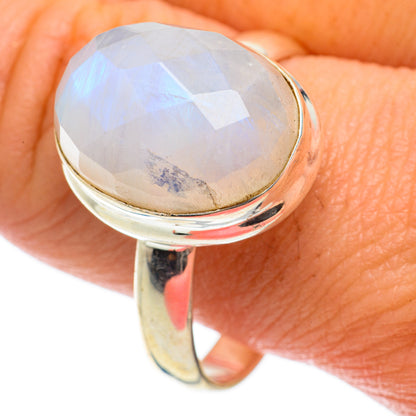 Rainbow Moonstone Rings handcrafted by Ana Silver Co - RING63802