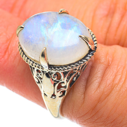 Rainbow Moonstone Rings handcrafted by Ana Silver Co - RING63803
