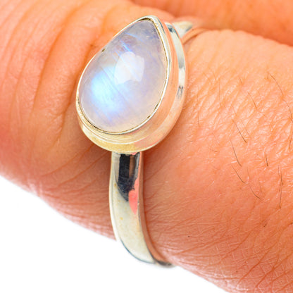 Rainbow Moonstone Rings handcrafted by Ana Silver Co - RING63806