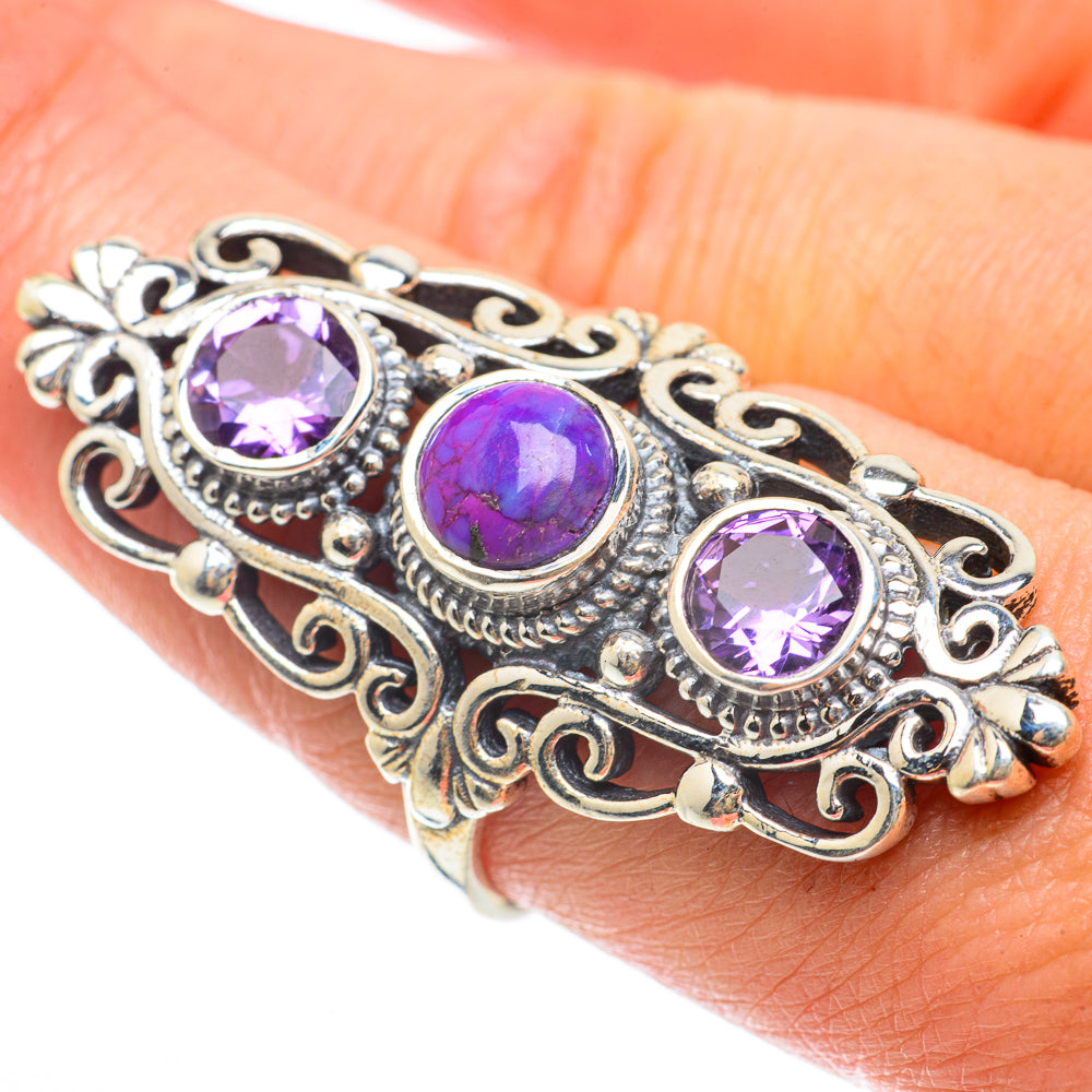 Purple Copper Composite Turquoise Rings handcrafted by Ana Silver Co - RING63830