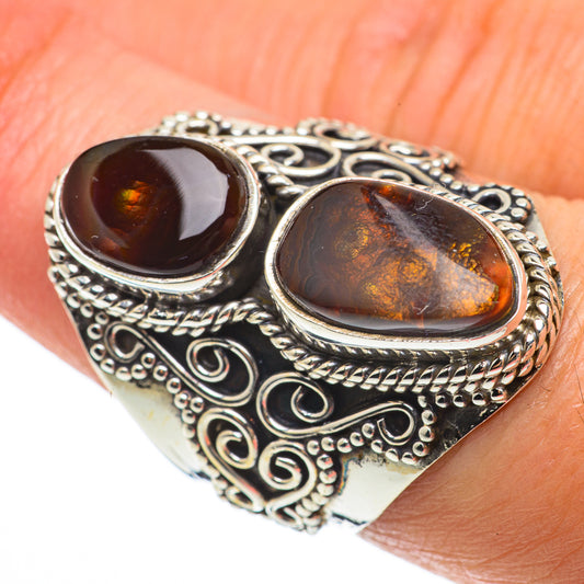 Mexican Fire Agate Rings handcrafted by Ana Silver Co - RING63850