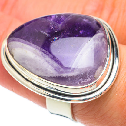 Chevron Amethyst Rings handcrafted by Ana Silver Co - RING63859