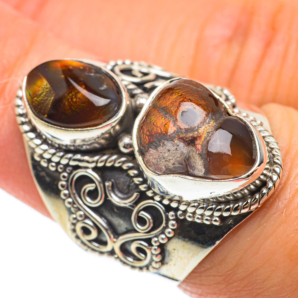 Mexican Fire Agate Rings handcrafted by Ana Silver Co - RING63878