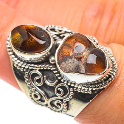 Mexican Fire Agate Rings handcrafted by Ana Silver Co - RING63878