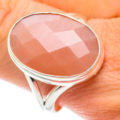 Peach Moonstone Rings handcrafted by Ana Silver Co - RING63889