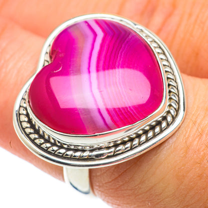 Pink Botswana Agate Rings handcrafted by Ana Silver Co - RING63890