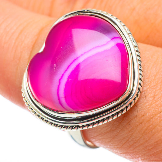 Pink Botswana Agate Rings handcrafted by Ana Silver Co - RING63891