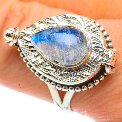 Rainbow Moonstone Rings handcrafted by Ana Silver Co - RING63899