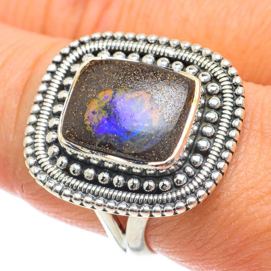 Boulder Opal Rings handcrafted by Ana Silver Co - RING63904
