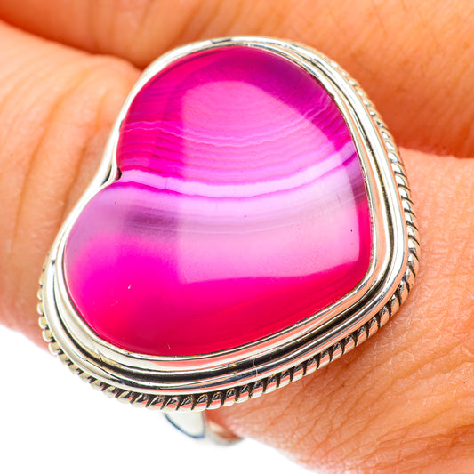 Pink Botswana Agate Rings handcrafted by Ana Silver Co - RING63917