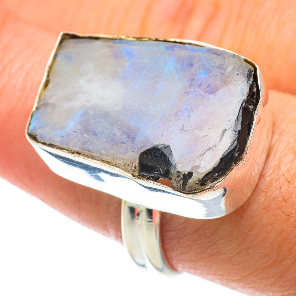 Rainbow Moonstone Rings handcrafted by Ana Silver Co - RING63924