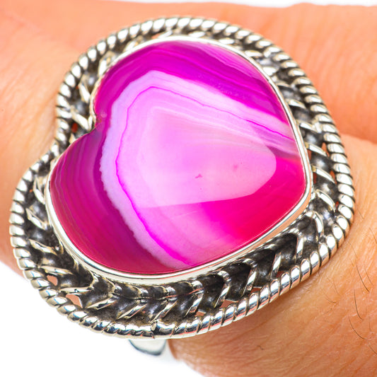 Pink Botswana Agate Rings handcrafted by Ana Silver Co - RING63941