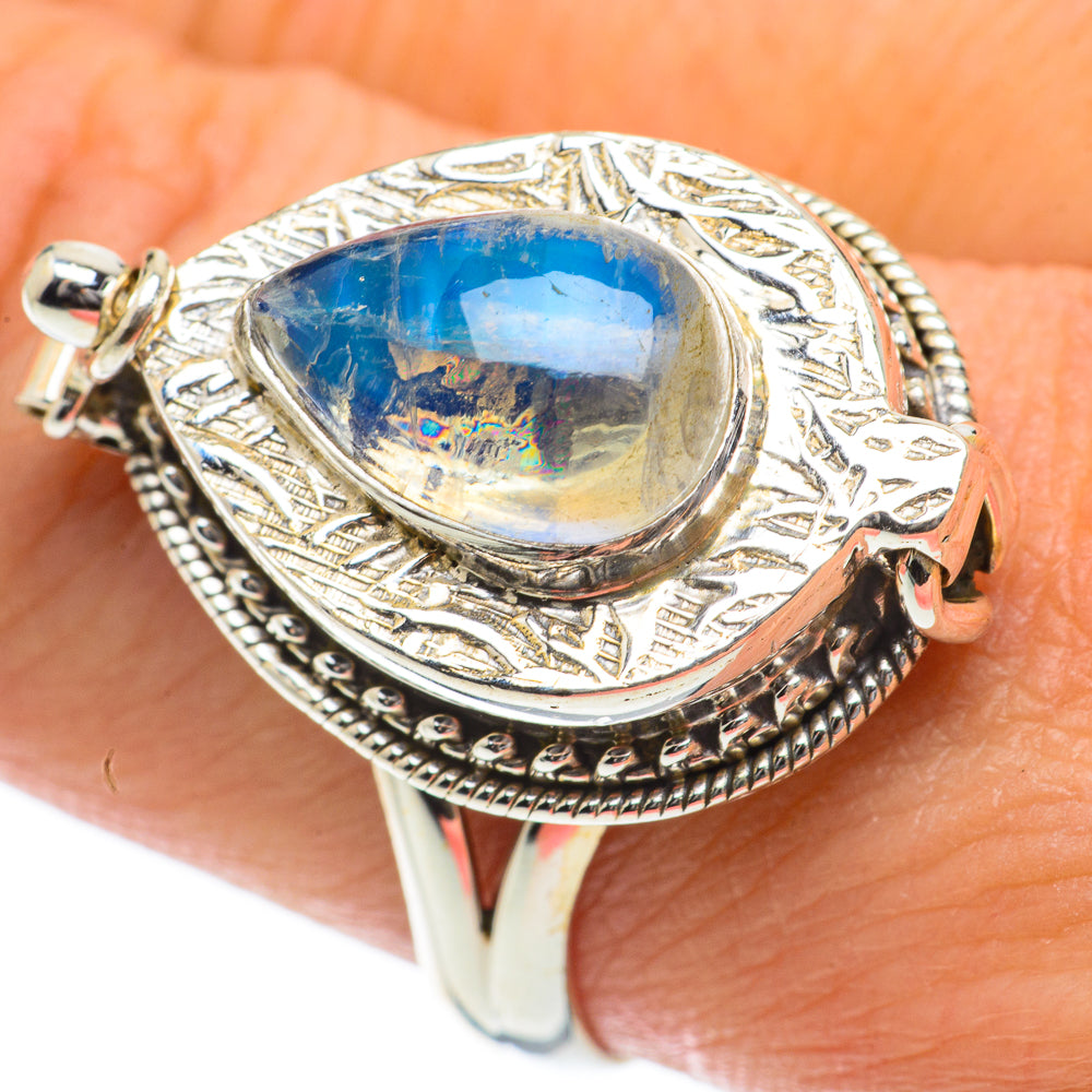 Rainbow Moonstone Rings handcrafted by Ana Silver Co - RING63947