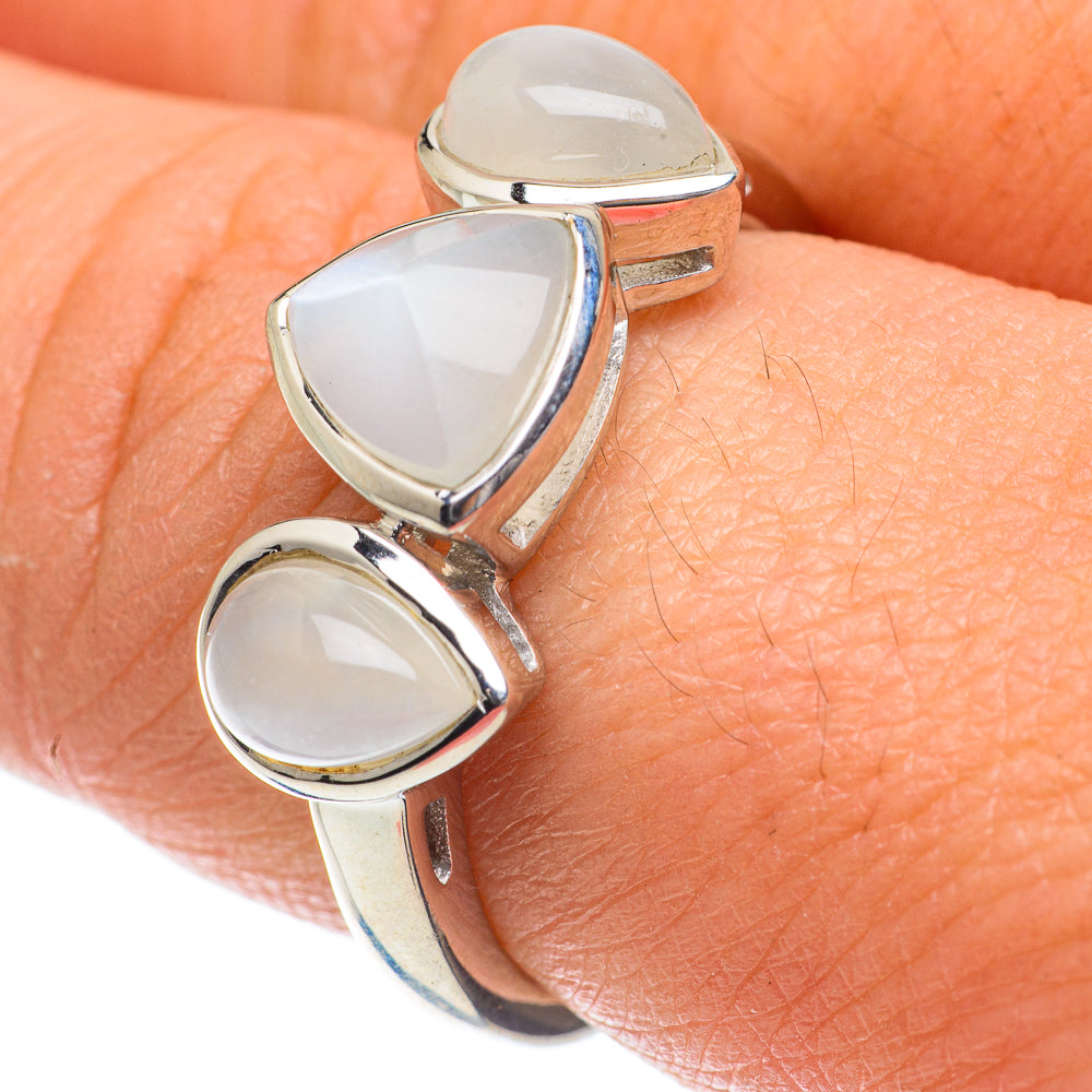 Rainbow Moonstone Rings handcrafted by Ana Silver Co - RING63948