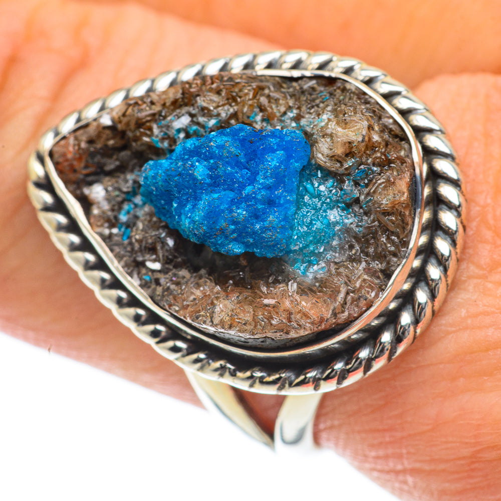 Cavansite Crystal Rings handcrafted by Ana Silver Co - RING63949