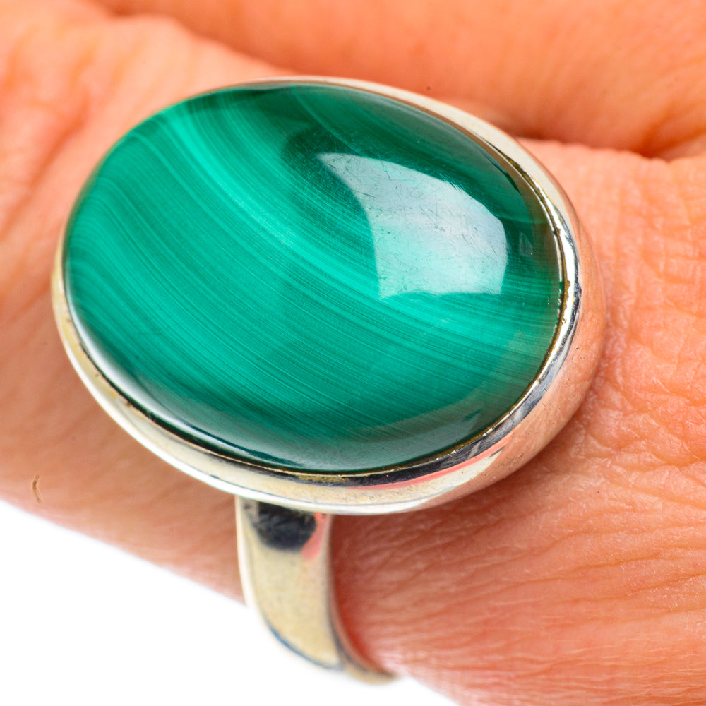 Malachite Rings handcrafted by Ana Silver Co - RING63953