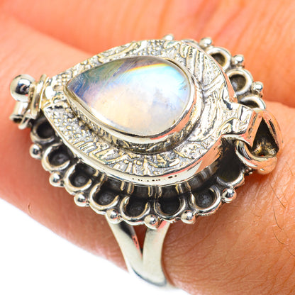 Rainbow Moonstone Rings handcrafted by Ana Silver Co - RING63964