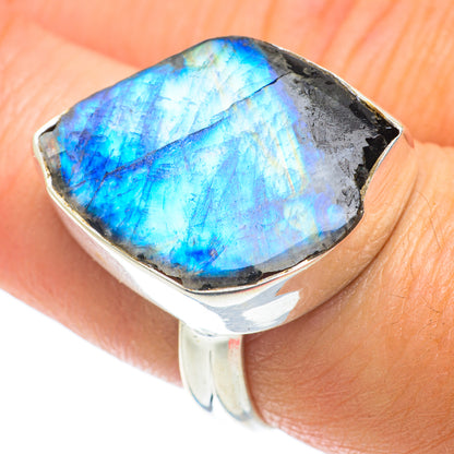 Rainbow Moonstone Rings handcrafted by Ana Silver Co - RING63965