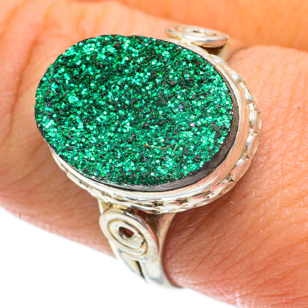 Green Tourmaline In Quartz Rings handcrafted by Ana Silver Co - RING63986