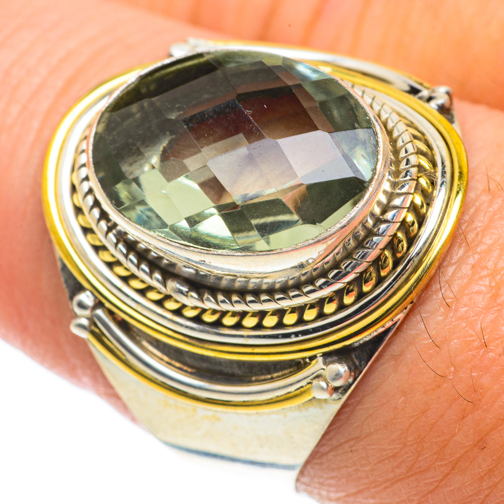 Green Amethyst Rings handcrafted by Ana Silver Co - RING64024