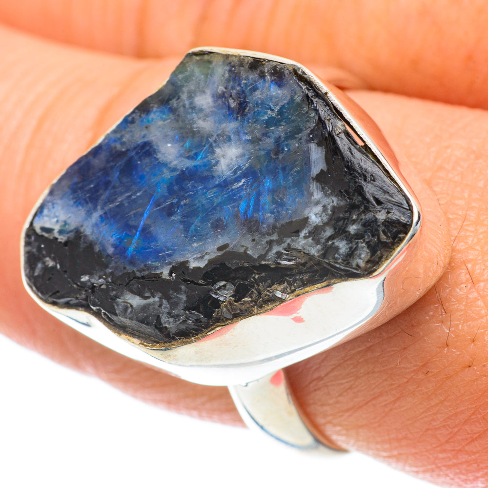 Rainbow Moonstone Rings handcrafted by Ana Silver Co - RING64030