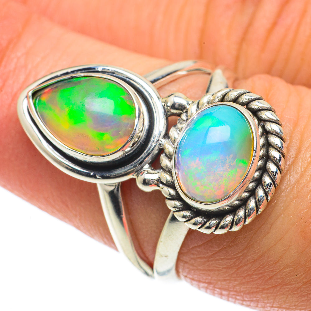 Ethiopian Opal Rings handcrafted by Ana Silver Co - RING64041