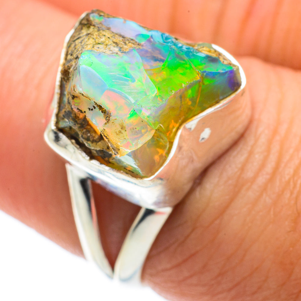 Ethiopian Opal Rings handcrafted by Ana Silver Co - RING64052