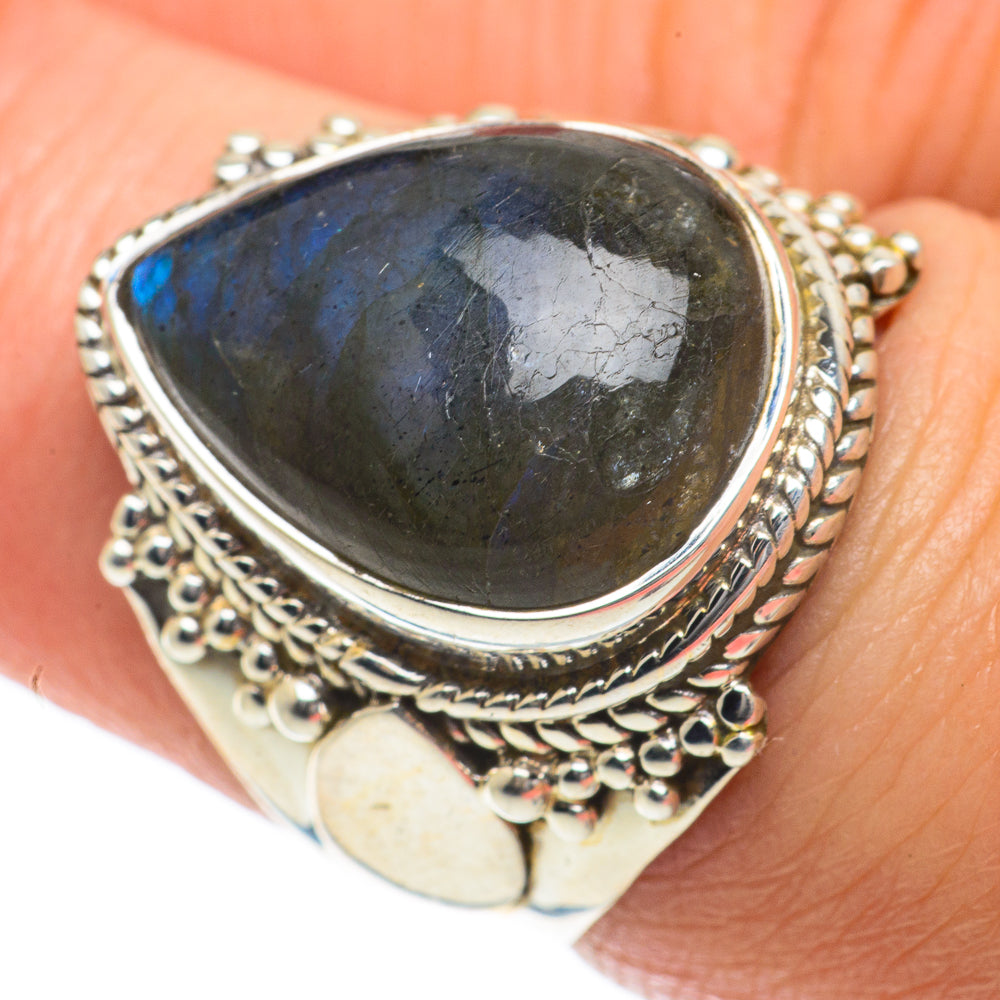 Labradorite Rings handcrafted by Ana Silver Co - RING64054