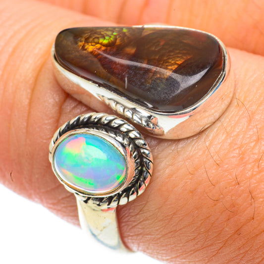 Mexican Fire Agate Rings handcrafted by Ana Silver Co - RING64063
