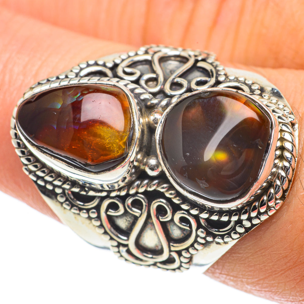 Mexican Fire Agate Rings handcrafted by Ana Silver Co - RING64087