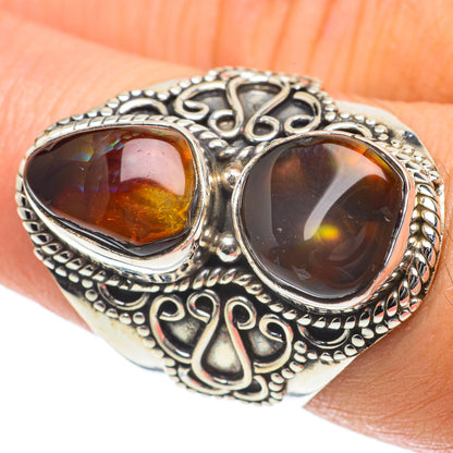Mexican Fire Agate Rings handcrafted by Ana Silver Co - RING64087