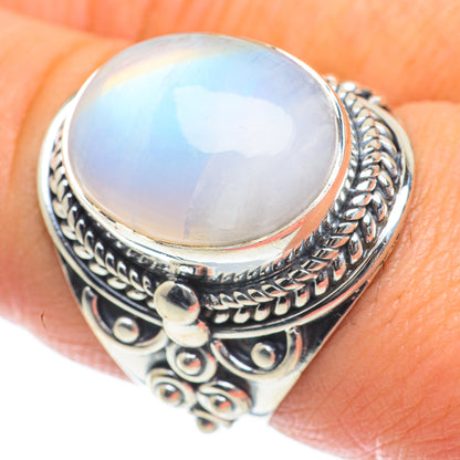 Rainbow Moonstone Rings handcrafted by Ana Silver Co - RING64101