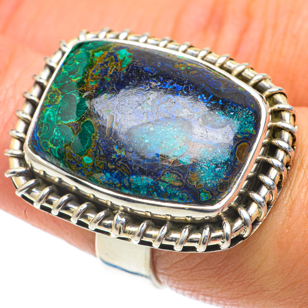 Azurite Malachite Rings handcrafted by Ana Silver Co - RING64105