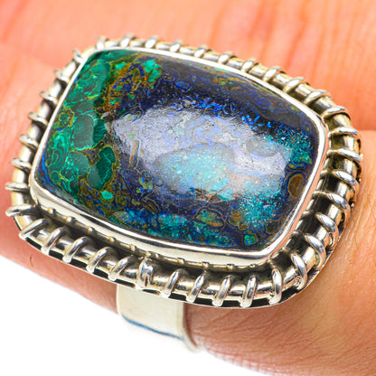 Azurite Malachite Rings handcrafted by Ana Silver Co - RING64105