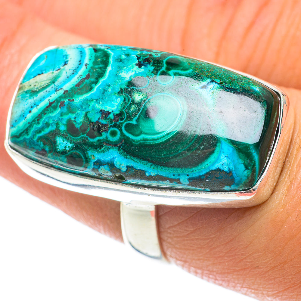 Malachite In Chrysocolla Rings handcrafted by Ana Silver Co - RING64113