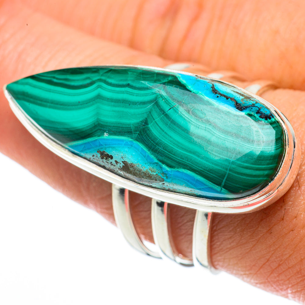 Malachite In Chrysocolla Rings handcrafted by Ana Silver Co - RING64114