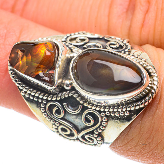 Mexican Fire Agate Rings handcrafted by Ana Silver Co - RING64118