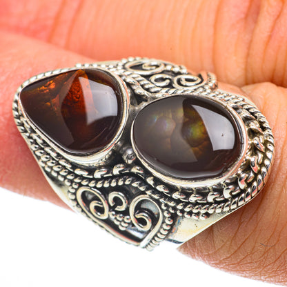 Mexican Fire Agate Rings handcrafted by Ana Silver Co - RING64120