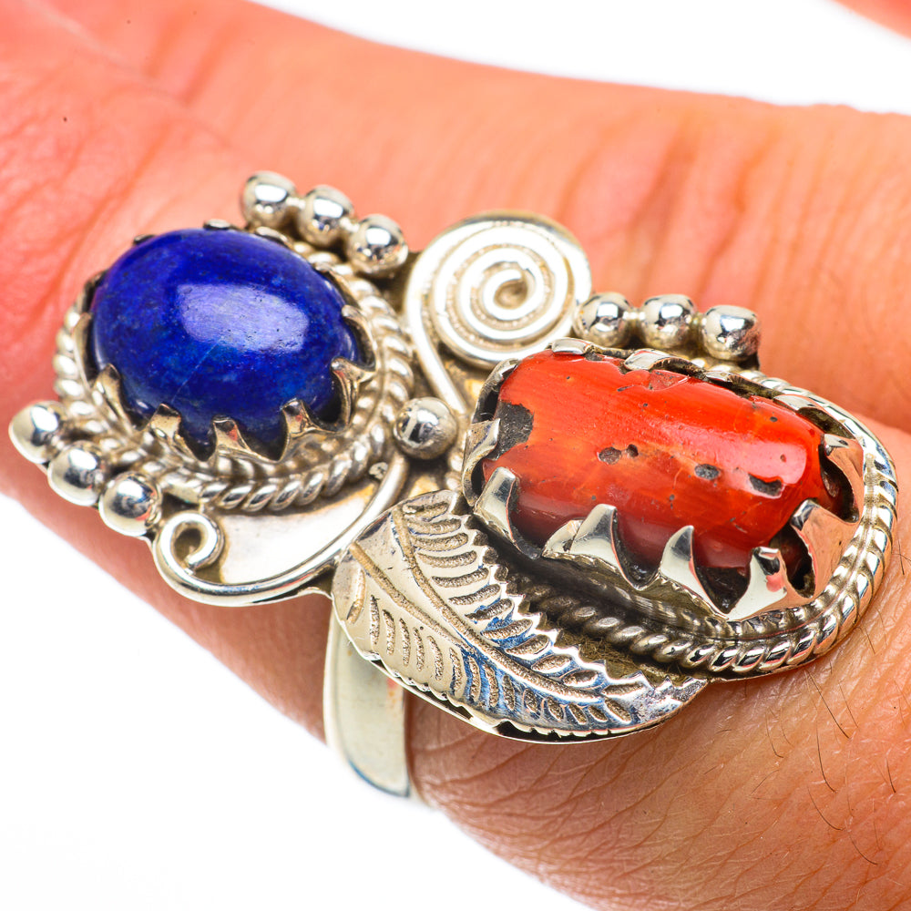 Red Coral Rings handcrafted by Ana Silver Co - RING64131