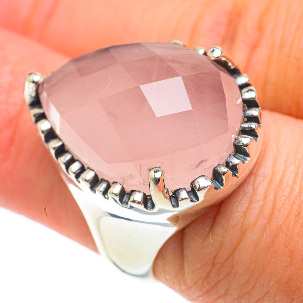 Rose Quartz Rings handcrafted by Ana Silver Co - RING64141