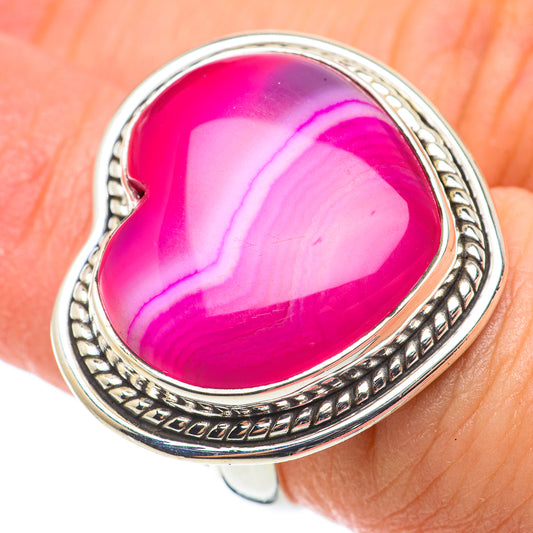 Pink Botswana Agate Rings handcrafted by Ana Silver Co - RING64142
