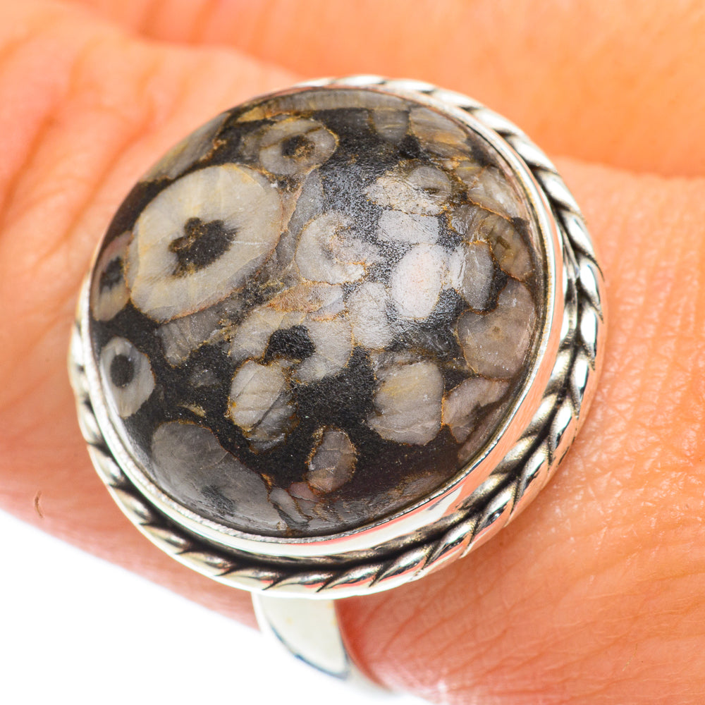 Crinoid Fossil Rings handcrafted by Ana Silver Co - RING64217