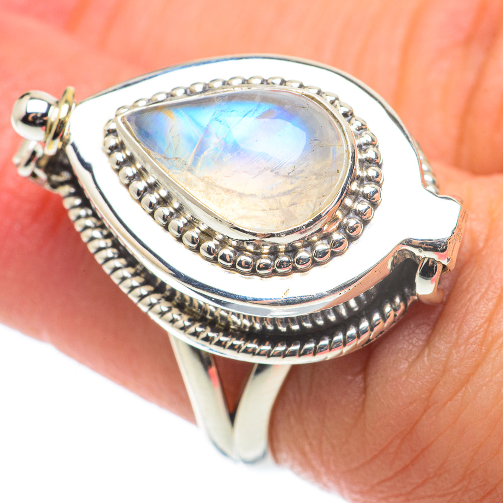 Rainbow Moonstone Rings handcrafted by Ana Silver Co - RING64226