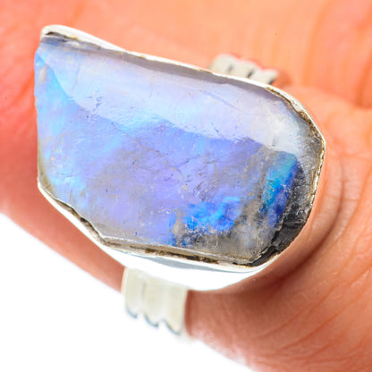 Rainbow Moonstone Rings handcrafted by Ana Silver Co - RING64227