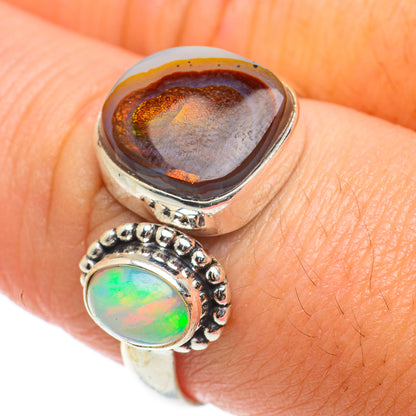 Mexican Fire Agate Rings handcrafted by Ana Silver Co - RING64232